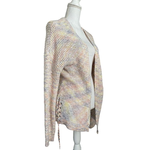 Ten Sixty Sherman Womens Large Lace Up Sides Open Sweater Cardigan Pastels #175 - Picture 1 of 9
